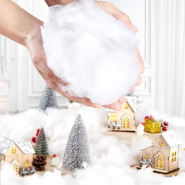 QXCFTW Fake Snow, Christmas Fake Snow Decoration, Artificial Snow, Snow Blanket, Artificial Snow for Crafts, Fluffy Fake Snow for Crafting Indoor Xmas Tree Winter Snow Scene Decoration (7 Oz)