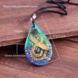 Day Day Up Phoenix Pendant For Women Orgonite Necklace Energy | Fire Bird Of New Beginnings Jewelry Green Aventurine Healing Crystals Necklace (6)