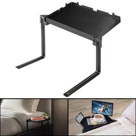 Carlo Milano Non-slip: folding bed shelf, 34 x 22 cm, load capacity up to 3 kg, black (bed organiser, smartphone holders table, laptop table)