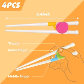 HANSGO HANSGO Kids Chopsticks, 4 Pairs Training Chopsticks for Toddler Beginners Baby Children, Dishwasher Safe