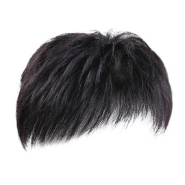 Harilla Toupee for Men Short Wig Human Hair Clip Cover White Hair Loss Toupee Travel Men Daily Wear Party