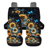 Bulopur Sunflower Butterfly Car Seat Cover Auto Accessories Interior 4Pcs,