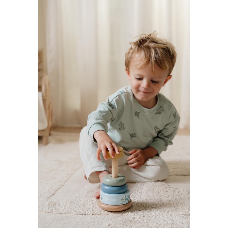 Little Dutch 7242 FSC Wooden Stacking Tower Ring - Forest