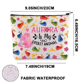 JNIAP Princess Aurora Cosmetic Makeup Bag Aurora Fans Gifts Princess Aurora Zipper Pouch Princess Aurora Merchandise, White, Fit