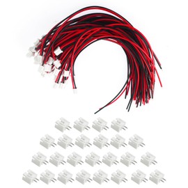 100Pcs Jst 2.0 Ph 2 Pin Connector Plug, Include 50pcs Mini 2 Pin Jst Ph2.0 Connector Plug Female with 150mm Cable Wire & 50pcs Male Micro Jst Ph2.0mm 2Pin Connector Plug