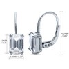BERRICLE Sterling Silver Solitaire 4.8 Carat Emerald Cut Cubic Zirconia