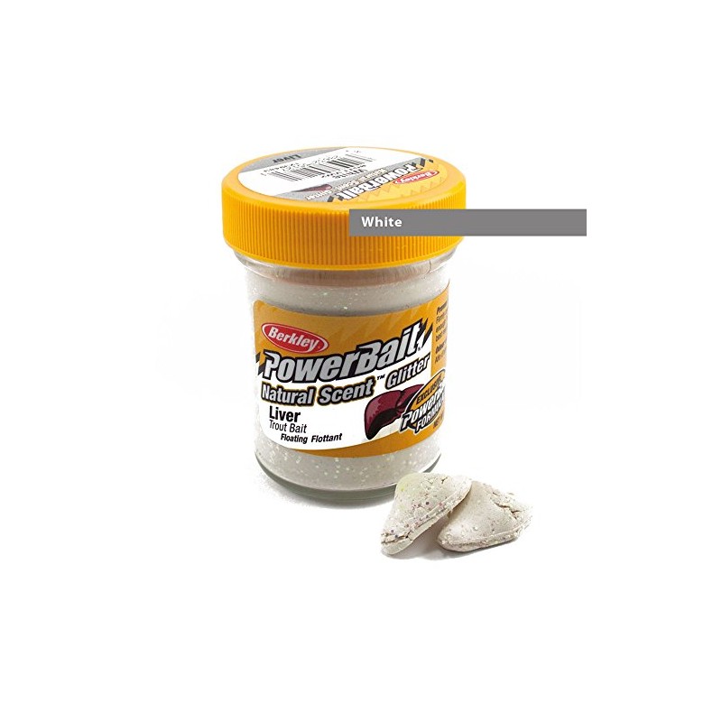 Berkley Powerbait Natural Scent Glitter Troutbait Liver White