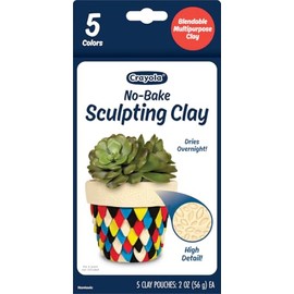 Crayola No Bake Sculpting Clay (5 Colors), 2oz Air Dry Modeling Clay, Crafting Supplies for Teens & Adults, Artistic Gift, 8+