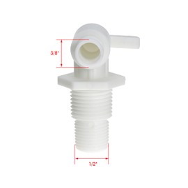 Gopayia Drain Valve 3/8" and 1/2" Male NPT Dual Barbed Drain Cock Replacement for RV Camper Travel Trailer Fresh Water Tank or System Pack of 2
