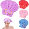 Tapa de Secado para el Cabello 4pcs Toalla de Cabello