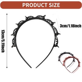 2 Pack Clip Headband, Headband with Clips, Hair Accessories for Women & Girls – Comfortable, Stylish, Adjustable Fit for Daily Wear, Work, or Sports