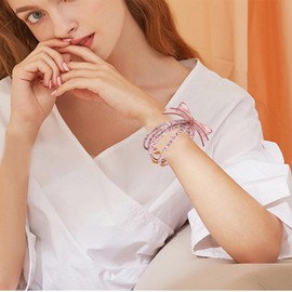 FAERLIIRY Glitter Jelly Bracelets Silicone Bracelets Lightweight Rainbow Bangle Bracelets for Women Men Boho Waterproof Sparkly Filled Bracelets Birthday Gifts (Mix-color)