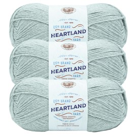 Lion Brand Yarn Heartland Yarn for Crocheting, Knitting, and Weaving, Multicolor Yarn, 3-Pack, White Sands