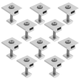 EMSea 10Pcs Solar Panel Centre Clamps Solar Panel Brackets Solar Panel Mounting Clips Accessories for Flat Roofs Ships Ground Garage Aluminum Alloy