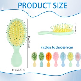 35 Pcs Mini Wet Hair Brush Macaron Color Reusable Soft Travel Detangling Brush Bulk with Ease Knots Suitable for Most Hair Types, 7 Colors