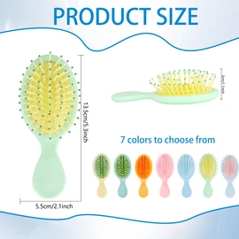 35 Pcs Mini Wet Hair Brush Macaron Color Reusable Soft Travel Detangling Brush Bulk with Ease Knots Suitable for Most Hair Types, 7 Colors