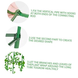 Kisangel 12pcs Expandable Plant Stake Connection Rods for Climbing Support Trellis Connectors for Vines Tomatoes and Gardening Supplies