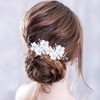 Paotxpum 3 PCS Pearl Flower Wedding Hair Clip Rhinestone Bridal