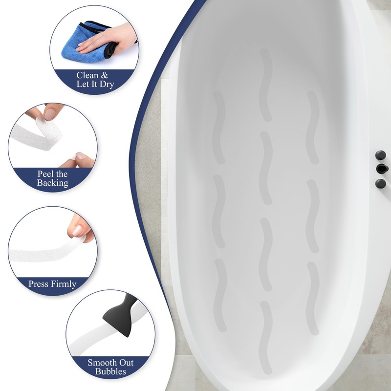 Gecork 28 PCS Shower Floor Non Slip Stickers with Strong