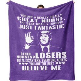 FTEFueie Nurse Gifts for Women, Gifts for Nurses Blanket Throw 60"x50", RN Gifts for Nurses Practitioner, Nurses Week/Day Gifts, Nursing Student Graduation Gifts, Nurse Birthday Appreciation Gift