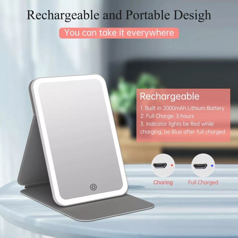 JOON Sapateras Con Espejos Espejo De Bolsillo Con Luz Led