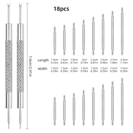 Foyods 18 Stück Uhren Federstegwerkzeug Set,Uhrmacherwerkzeug Set,Edelstahl Uhr Federstifte,Uhrenarmband Reparatur Werkzeug,Ersatzset für Uhrenarmbänder