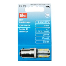 PRYM LED Ersatzlampe für Nähmaschine Bajonett Metall / Transparent, 51 x 15 mm
