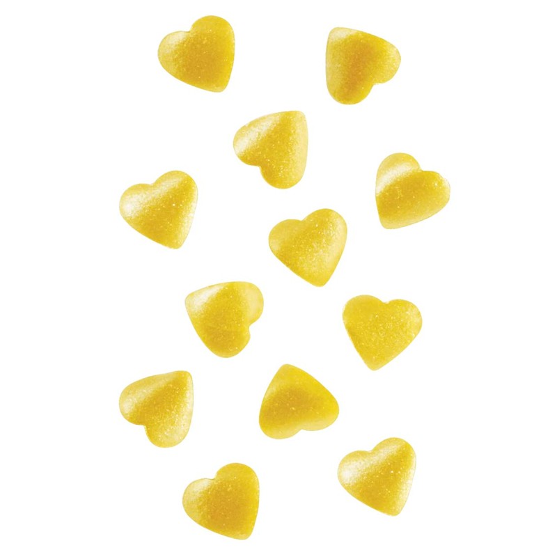 Wilton Heart Edible Accents, Shimmering Gold Cake Decorations for Cupcakes,