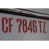 Boat Registration Stickers - Domed Carbon Fiber Numbers with Red
