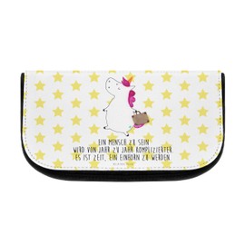Mr. & Mrs. Panda Cosmetic Bag Unicorn Suitcase, White, Hand Drawn