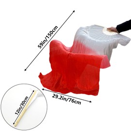 HAOBIN Belly Dance Fan Veil Belly Dance Fan Dance Fan Belly Dance Fan Belly Dance Fans Belly Dance Bamboo Fan Veil Fan Dance Fan Dance Fan Suitable for Parties, Gatherings, Stage Performances (Red)