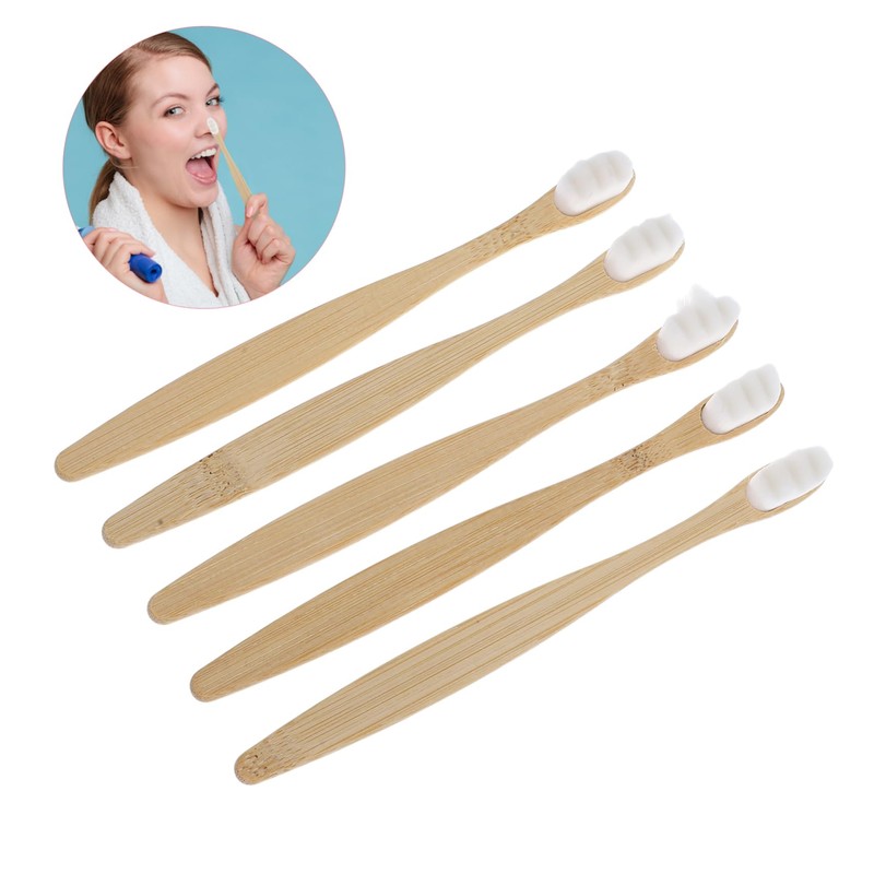 Baluue 5pcs Manual Toothbrushes for Adults with Soft Bristles Travel