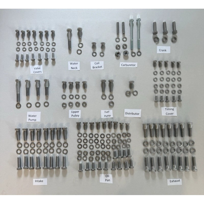 resto-bolts BBC STAINLESS STEEL ENGINE BOLT KIT HEX Head SWP