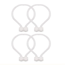 Curtain Tiebacks,4 PCS Magnetic Curtain Tie Backs Curtain Drapes Clips Curtain Clips Rope Holdbacks for Home Office Hotel Window Draperies Decoration White
