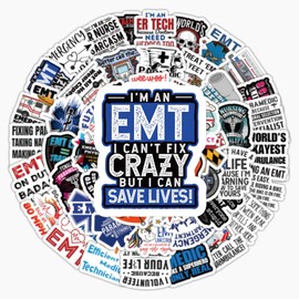 100 Pcs Emergency Medical Staff Stickers,Emergency Graffiti Stickers,Vinyl Waterproof Sticker for Kids Teens Girls,for Phone Laptop Water Bottles Skateboard Computer Luggage Guitar Car Gifts Sticker
