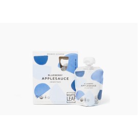 White Leaf Provisions Organic Blueberry Applesauce – Regeneratively Farmed, No Added Sugar, Kosher, USDA, GMO & BPA free 3.2oz Pouches (Pack of 24)