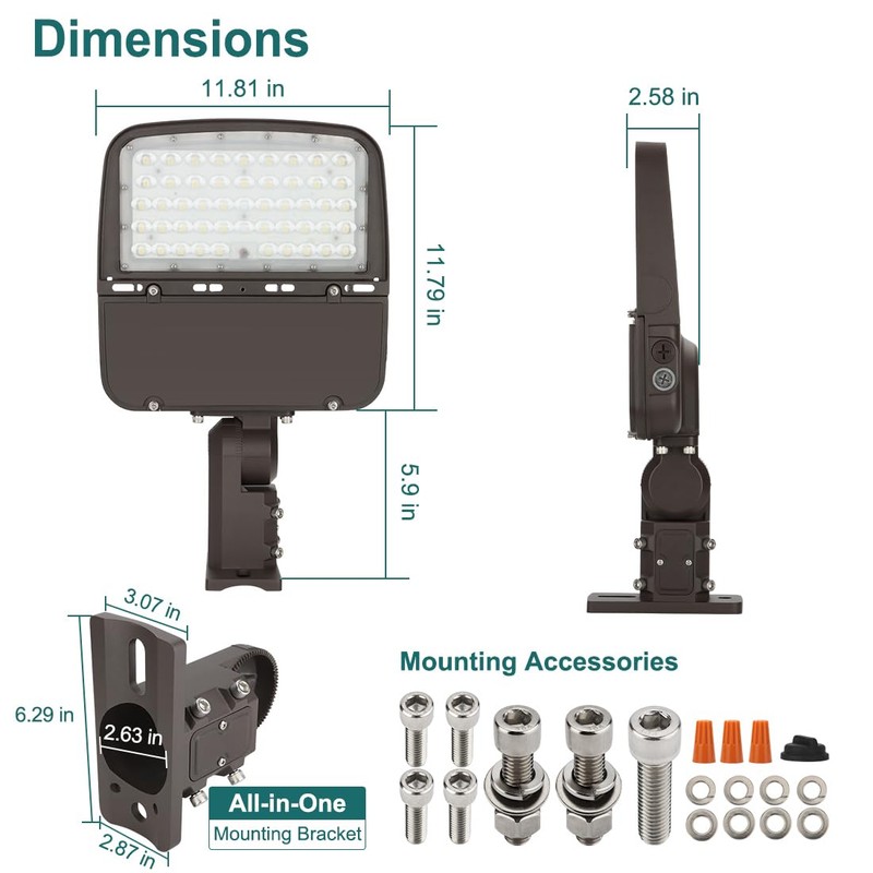 kadision LED Parking Lot Light with Dusk-to-Dawn Photocell, 150W/100W/75W Adjustable