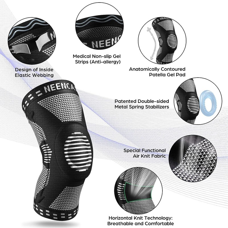 NEENCA Knee Support, Compressed Knee Support with Patella Gel Pads