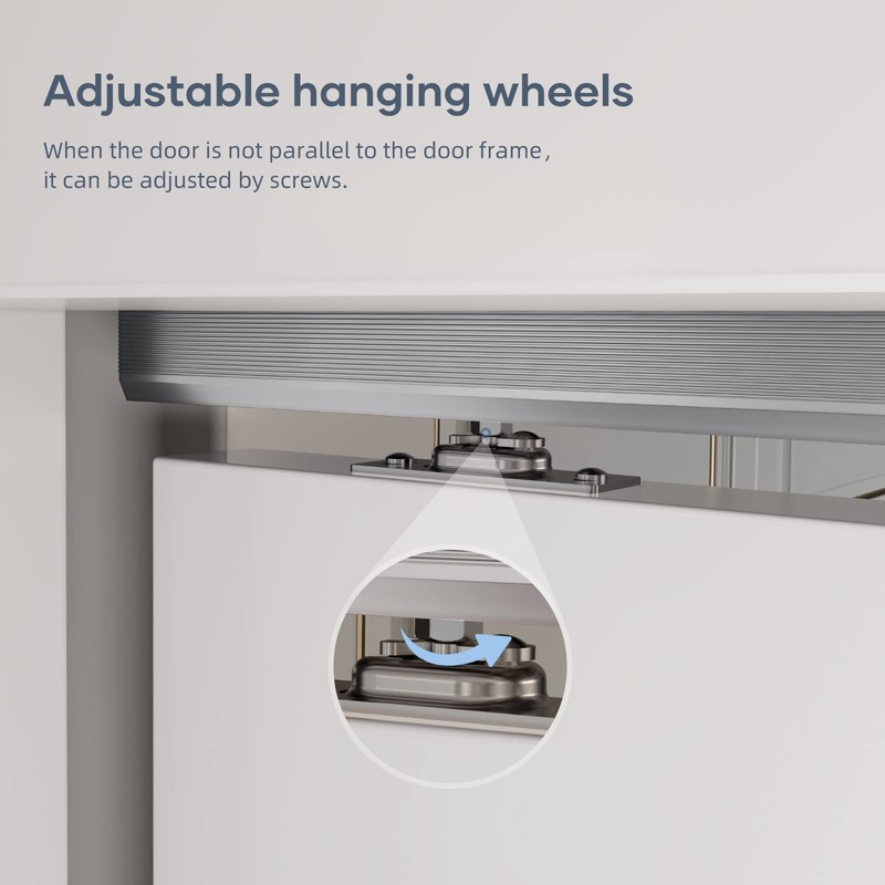 FINOSEN 6FT Commercial Grade Sliding Pocket Door Hardware Track Kit,Top