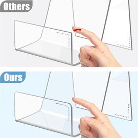 6 Pack Acrylic Book Stands for Display, Clear Book Holder Display Stand, 4-Inch Small Easel Picture Stands for Vinyl, Photo, Postcard, Magazine (with Protective Film)