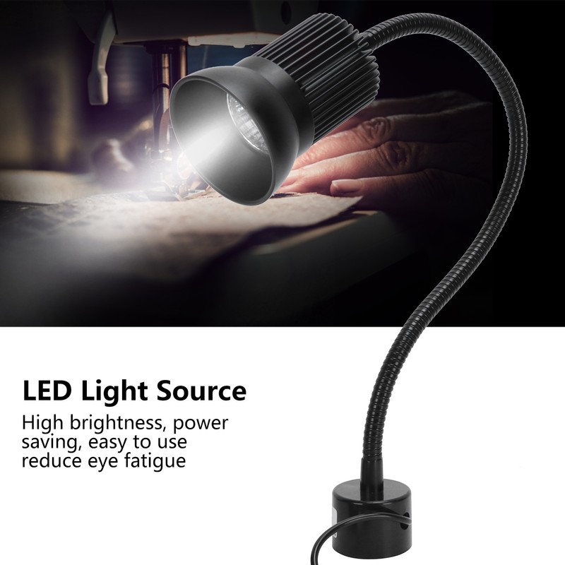 7W LED Work Light Magnetic Base Flexible Gooseneck Sewing Machine