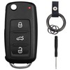 3 Button Key Shell with Key Rings Compatible with VW
