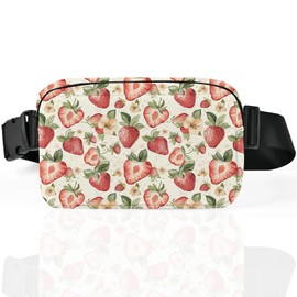 Strawberry Fanny Pack for Women Casual Belt Bag Waterproof Purse Lightweight Waist Bags with Adjustable Straps Wallet Travel Presents Workout