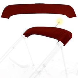 3Bow Bimini Top Storage Boot Cover with Light Hole Bimini Cover Boot Waterproof 900D Marine Grade Pontoon Bimini Top Replacement Boot,6'L 73"-78" W Burgundy