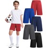ZUEMET 5 Pack Boys Basketball Shorts Kids Youth Athletic Shorts Quick Dry Sport Clothes with Pockets Size 13-14 Years Black+Navy Blue+Dark Grey+Blue+Red