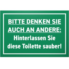 DankeDir! Hinterlassen Sie die Toilette Sauber - Sign 30 x 20 cm - Guest WC Men's Decorative Funny Door Sign Wall Guest Toilet - Funny Toilet Sign for Hanging Toilet Sign