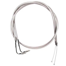 Stainless Braided +10" Throttle Cable Set for 1996-2001 Harley Touring models with Marelli Fuel Injection - HC-1112-0680