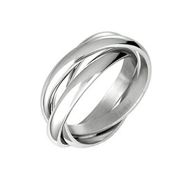 iJewelry2 Triple Russian Interlocked Stainless Steel Men Unisex Wedding Band Rings size 11
