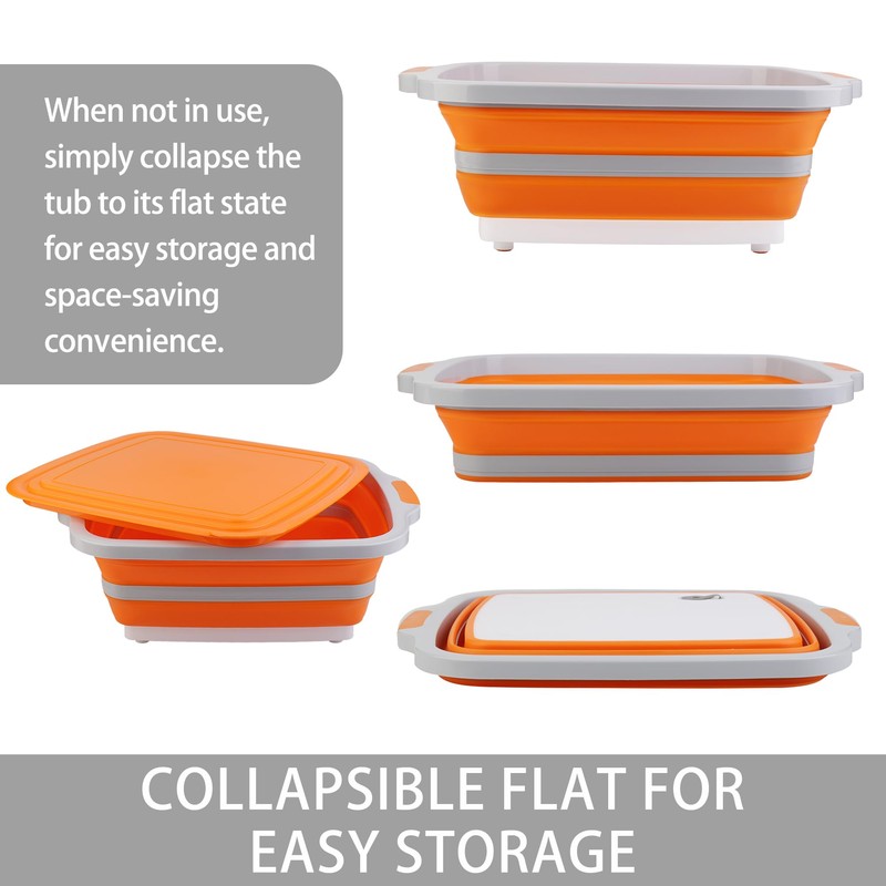 Tiawudi Large Collapsible BBQ Prep Tub with Lid(4.22 Gal/16L), Foldable