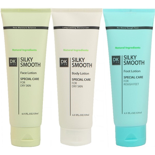DK ELAN Silky Smooth Special Set (Face-Body-Foot) for Dry, Rough, Itchy, Scaly, Cracked Skin